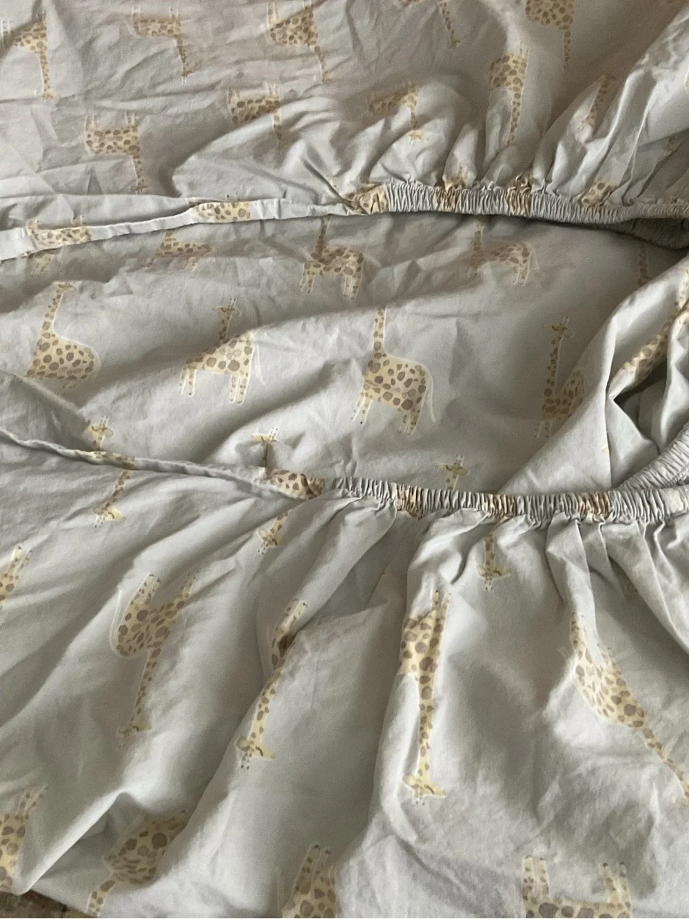 Pottery Barn Kids Giraffe Print Fitted Crib Sheet 100% Organic Cotton